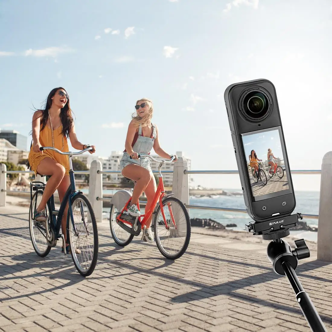 For Insta360 X5 /  X4 Air / Ace Pro / Pro 2 PULUZ Aviation Aluminum Quick Release Base Adapter Bracket