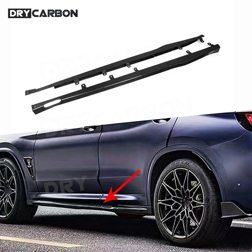 

Dry Carbon Fiber Side Skirts Aprons Rocker Panel Lip Splitter Spoiler Car FRP Body Kits Accessories for BMW X3M F97 2022+