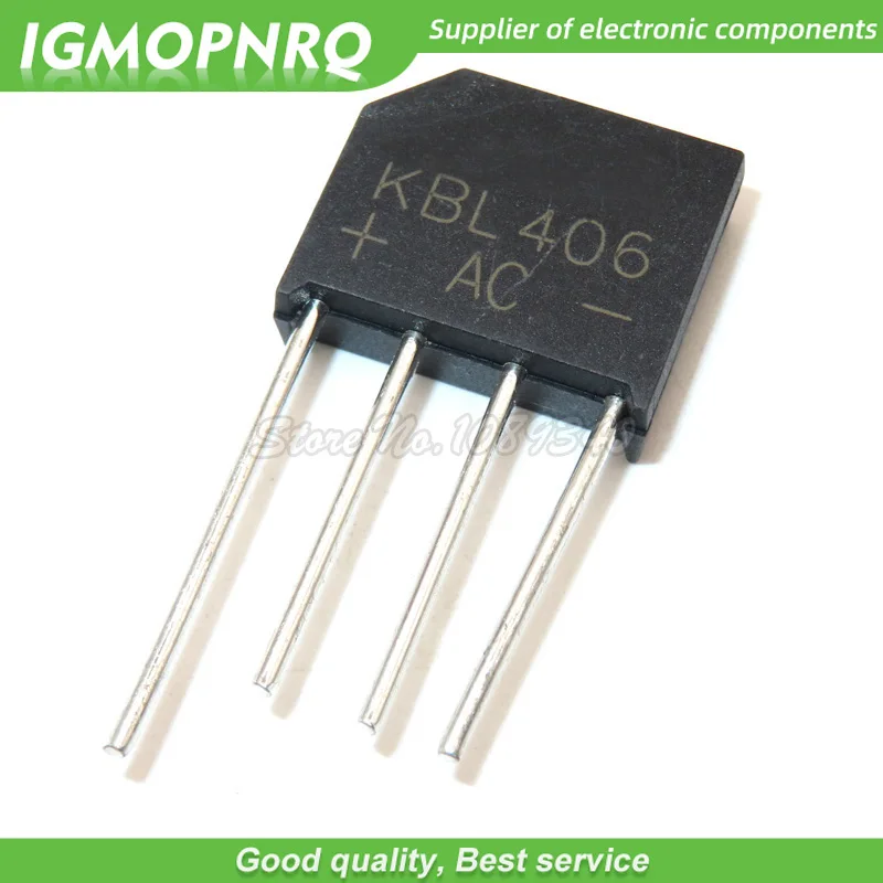 10pcs free shipping KBL406 ZIP Bridge Rectifiers 600V 4A new original