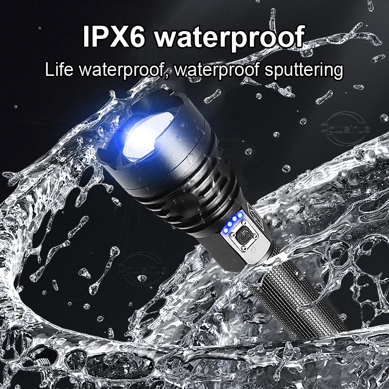 Linterna Led XHP360 superbrillante de larga distancia, linterna Ultra  potente recargable con carga USB, reflector de pesca - AliExpress