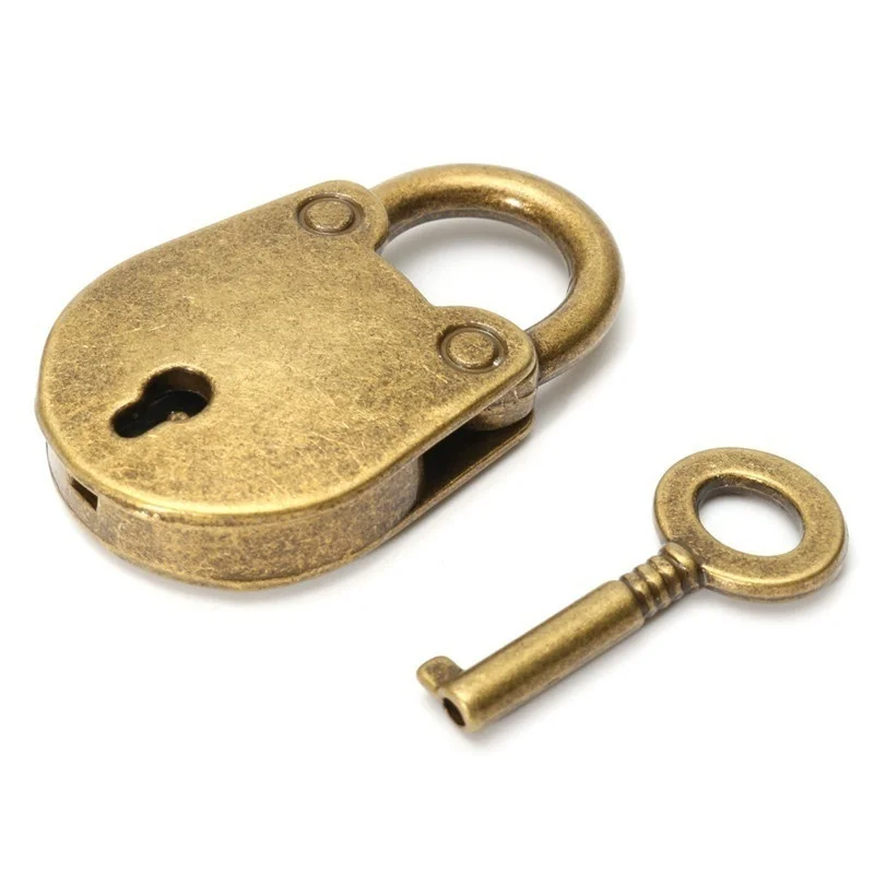 Vintage Mini Alloy Teddy Bear Antique Padlock Notebook Key Lock with High-end Wine Box Key Lock Exquisite Antique Ornament