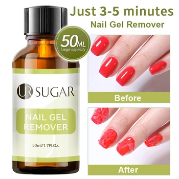 UR SUGAR 50ML 50ml Rimozione gel per unghie 3-5 minuti Rimozione rapida Magic Nail Gel Polish Soak Off UV LED Nail Art Base Gel Top Coat Manic 1
