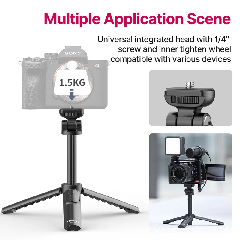 Ulanzi MT-01 Wireless Bluetooth Extendable Selfie Stick Tripod for Sony Canon Nikon DSLR Camera Smartphone