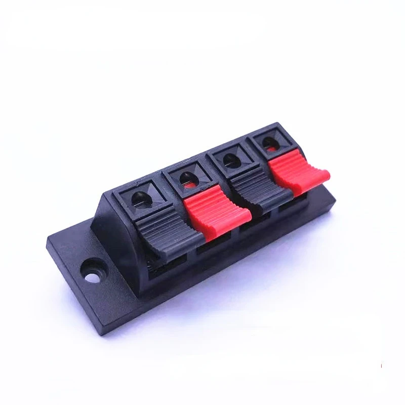 

10pcs Direct sales MP4-1 single row large 4-bit wire bit clip/speaker clip wiring clip audio clip cable clip t banana plug