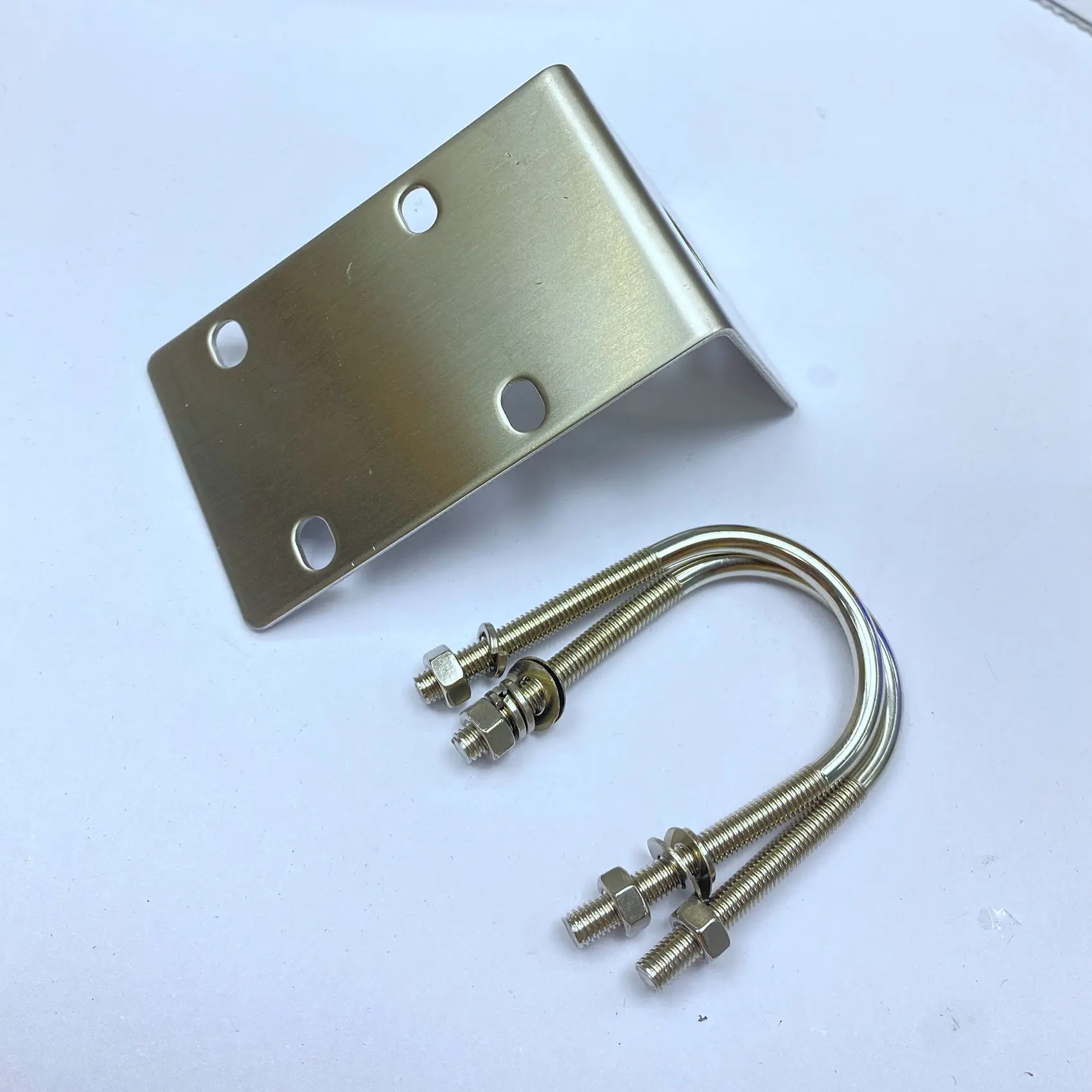 Antenna Mount Bracket Stainless Steel Antenna Mount Bracket with U Style Bolts for Ham UHF VHF CB Cellular Trucker Antenna Use Accepted