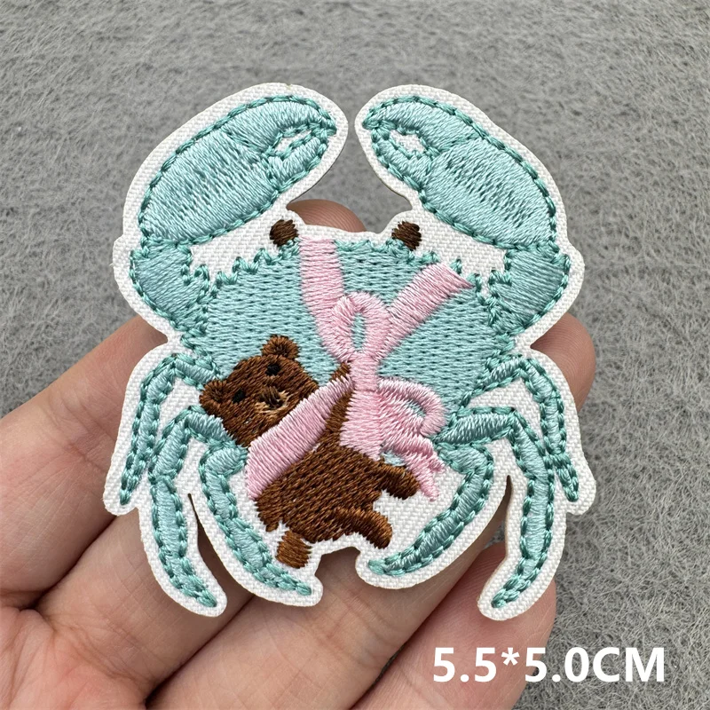 Sommer Blau Surfer Mädchen Shell Welle Bogen Eisen-auf Gestickte Abzeichen Patch DIY T-shirt Hut Rucksack Kleidung Aufkleber – Detail 7