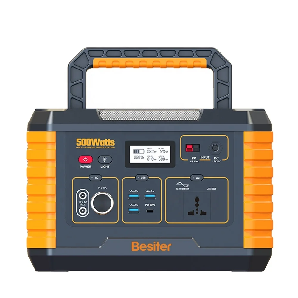 

Customized Lithium Solar Generator Power Bank Emergency Power Supply 110V 500W Fast Charging UPS Portable Power Station wireless