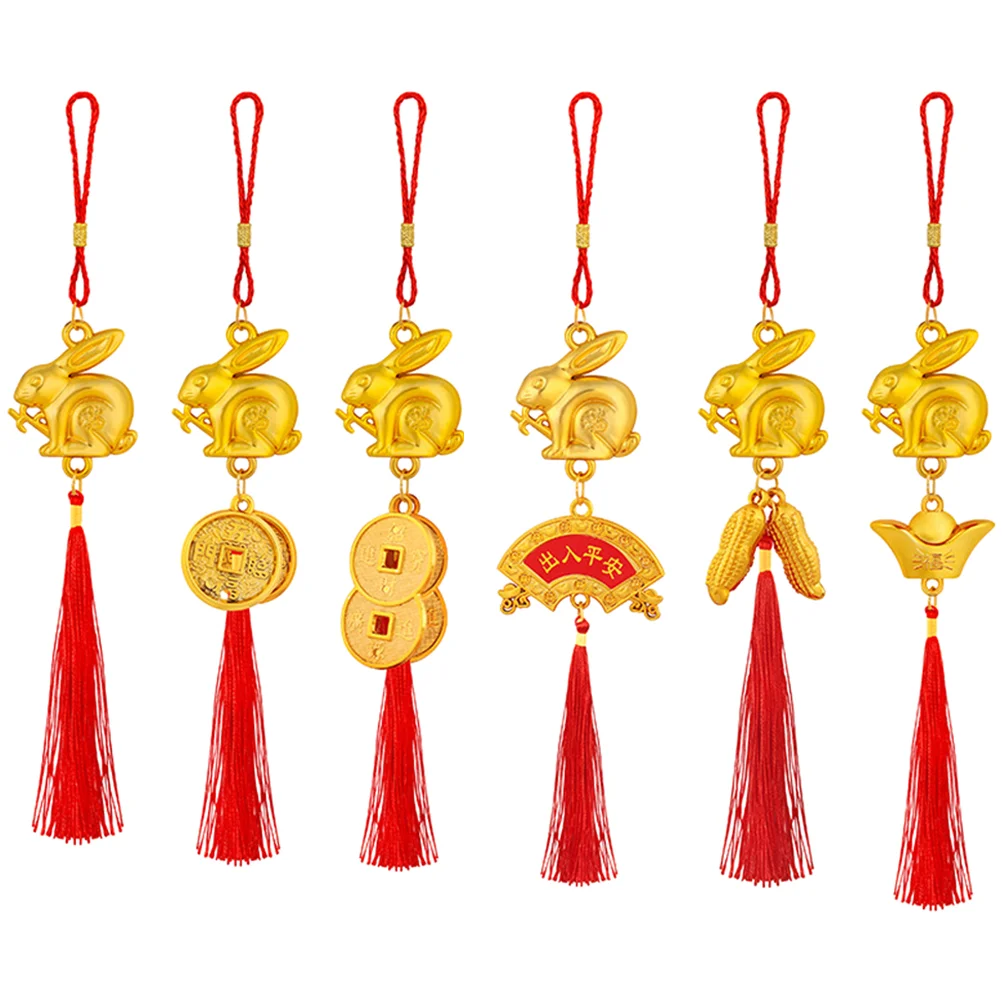 

Traditional Zodiac Rabbit Hanging Bonsai Ornaments Door Hanging Rabbit Happy Move Bonsai Pendant Gold Money Exterior Decor