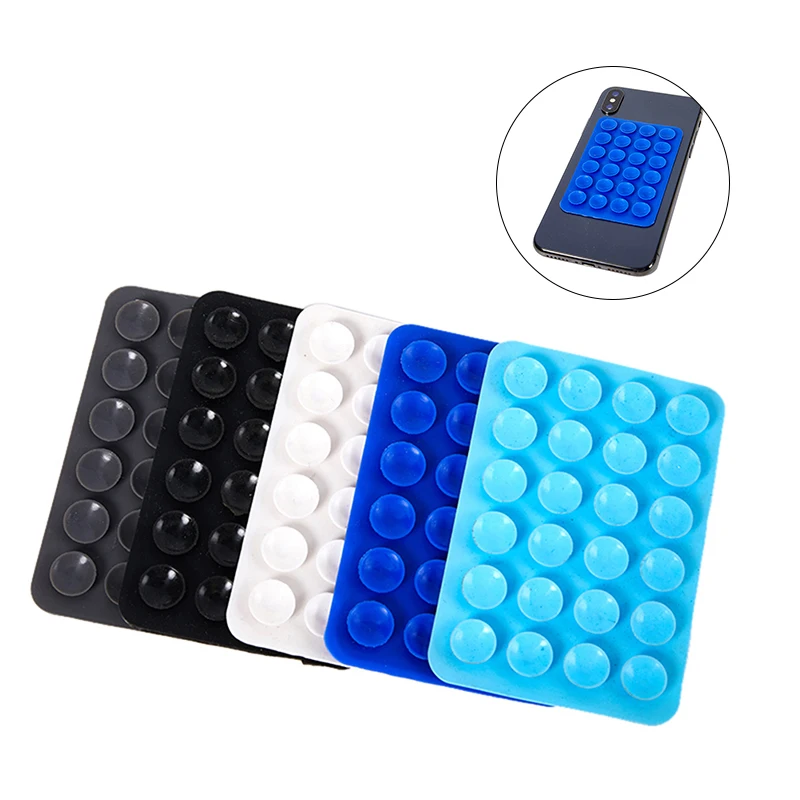 4 Ventose A Forma Di Cuore Per Cellulare - Doppia Adesione, Silicone, Colori Assortiti