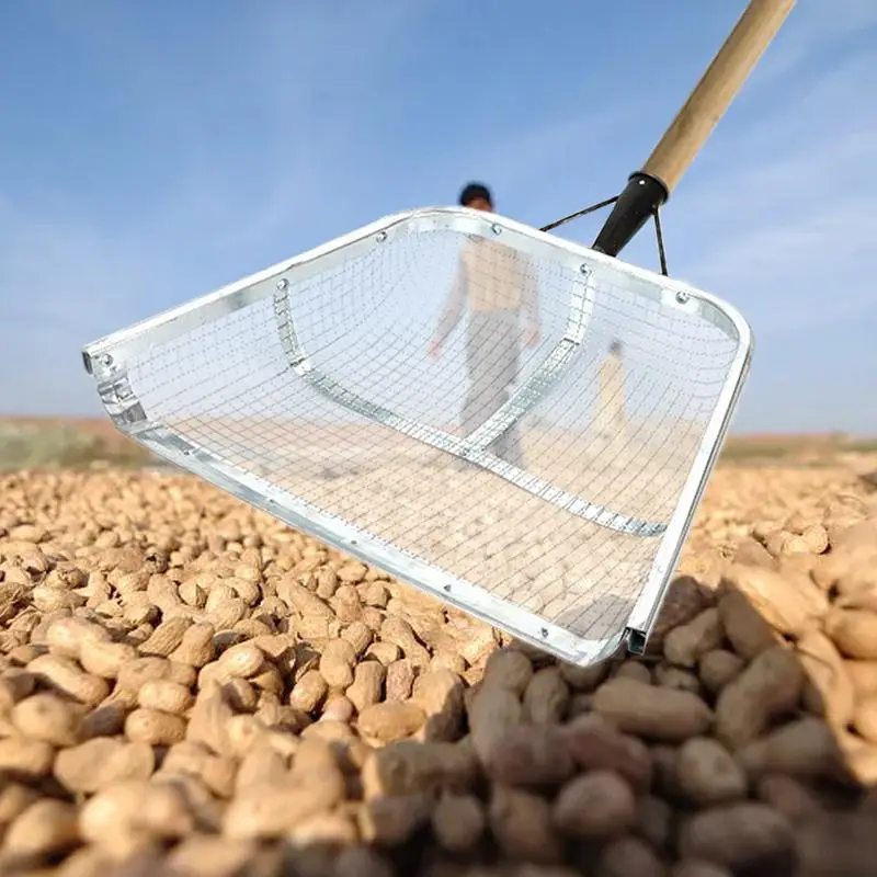 Sand Sifting Shovel Stainless Steel Easy Grip Soil Sieve Sifting Shovel Ergonomic Multifunctional Farm Harvest Strainer