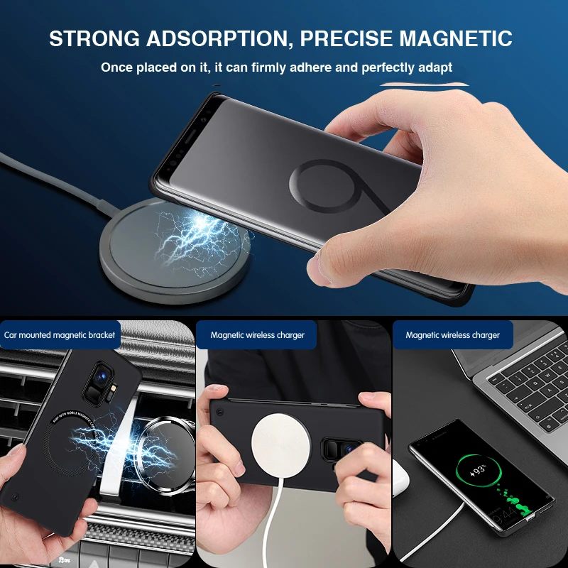 Sleek Magnetic Frameless Hard Candy Color Phone Case with Wireless Charging Support