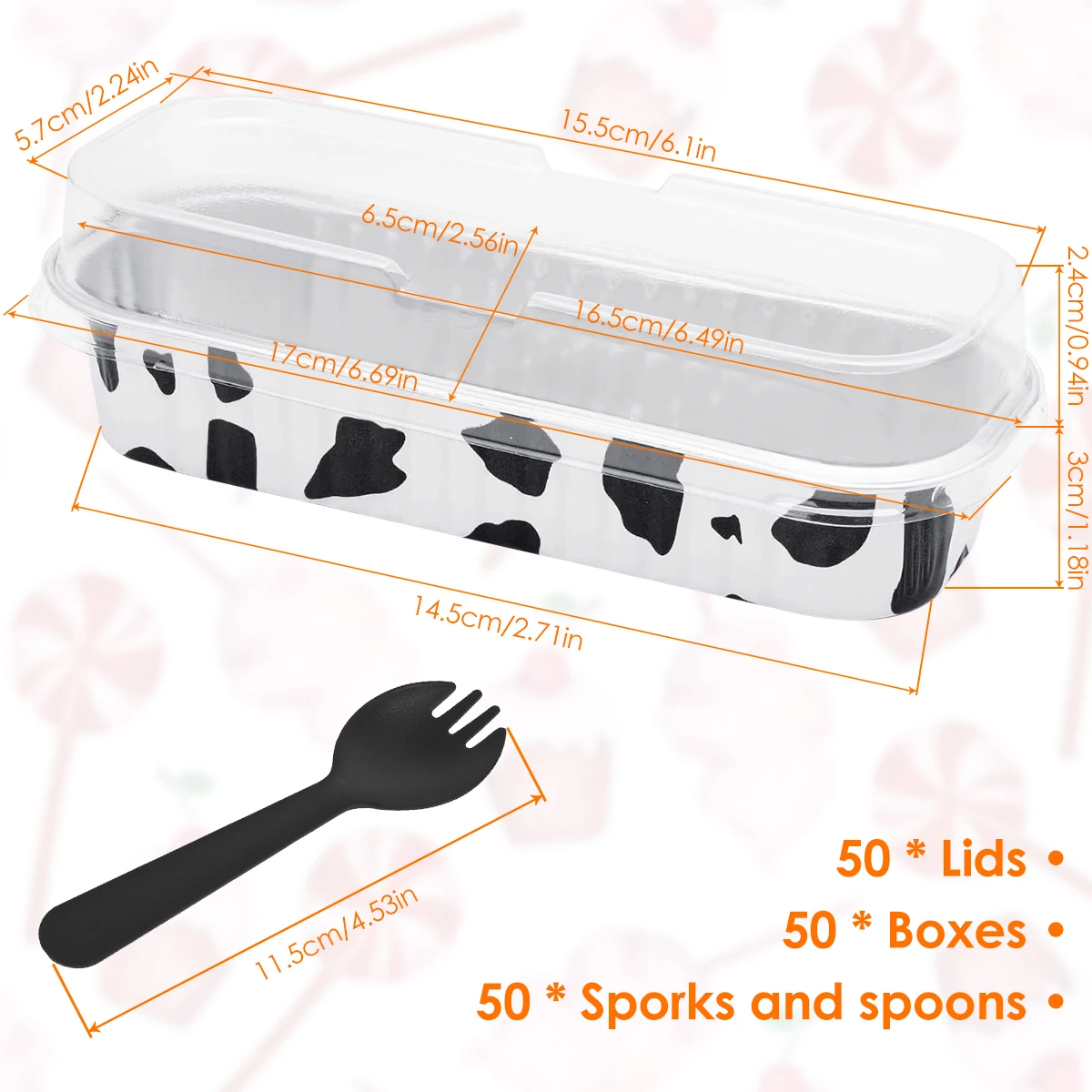 50Pcs Mini Cake Pans Set with Lids and Fork Spoons 200ml Foil Rectangle  Baking Cups Aluminum Foil Loaf Pans Portable Foil Bread - AliExpress