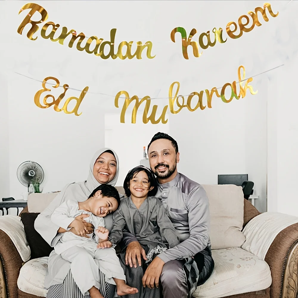 Party Decorations Gorgeous Golden Eid Mubarak & Ramadan Kareem Banner Add A Festive Touch To Your Party