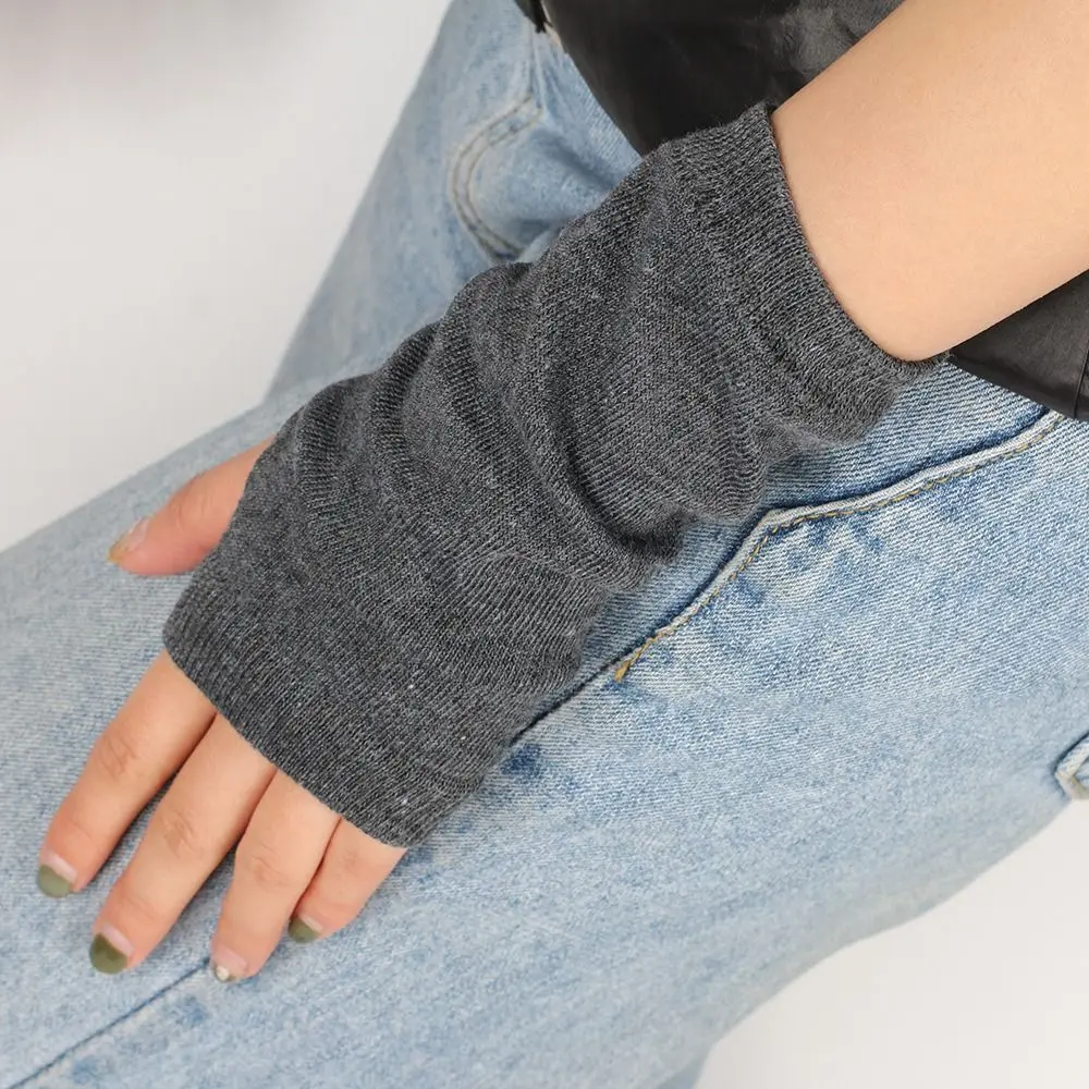 Fashion Cartoon Cosplay Party Stripes Mittens Elasticity Gloves Half Finger Knitted Fingerless Gloves