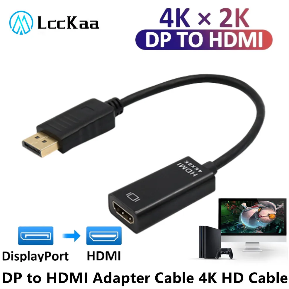 DisplayPort-HDMI 호환 컨버터 케이블, HD 4K 1080P DP 수-암 HDMI-호환 비디오 오디오 케이블, PC TV 노트북용
