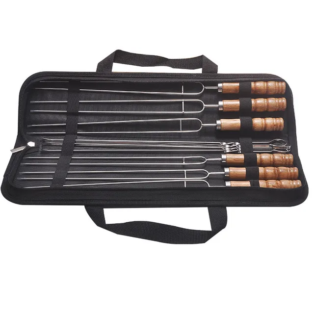 10 Darabos Nyárs A Grillezéshez Újrahasznosítható Grill Rozsdamentes Acél - Image 3