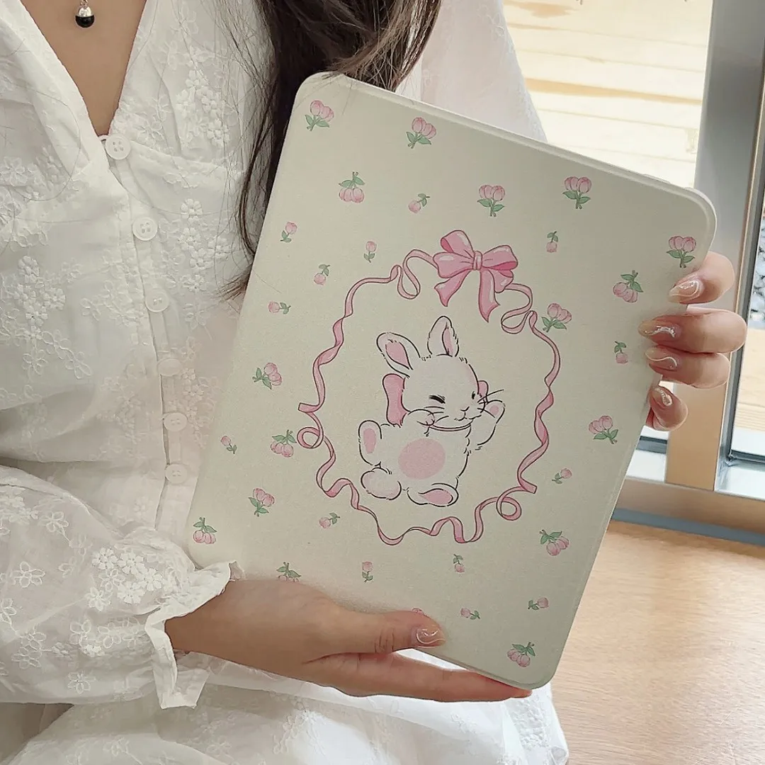 Custodia Per Ipad Air 5 4 10.9 2020 Pro 11 10.5 9.7 2022 Mini 6 Cute Bunny Smart Cover Con Portamatite Ipad 9 10.2 8A Generazione