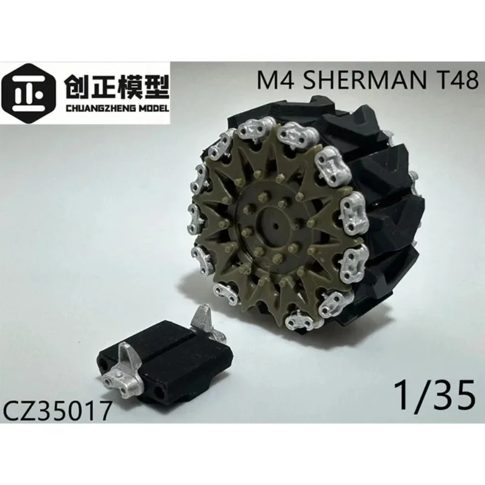 Chuangzheng 모델 액세서리 35017 미국 M4 셔먼 T48 탱크 금속 트랙(실제 걸이형 접착제) 범용 1/35