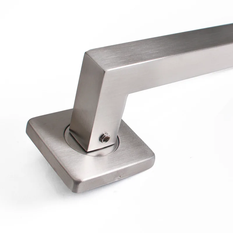 Stainless Steel Square Door Handle Simple Split Right Angle Modern Interior Bedroom Door Lock Handle