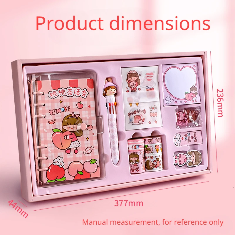 Notepad Gift Box Cute Girls Notebook Elementary School Children's Gift Diary 8-Piece Set Agenda Program Hand Book Set planners schedule notebook notebook diary journal notebook diary small notebook
