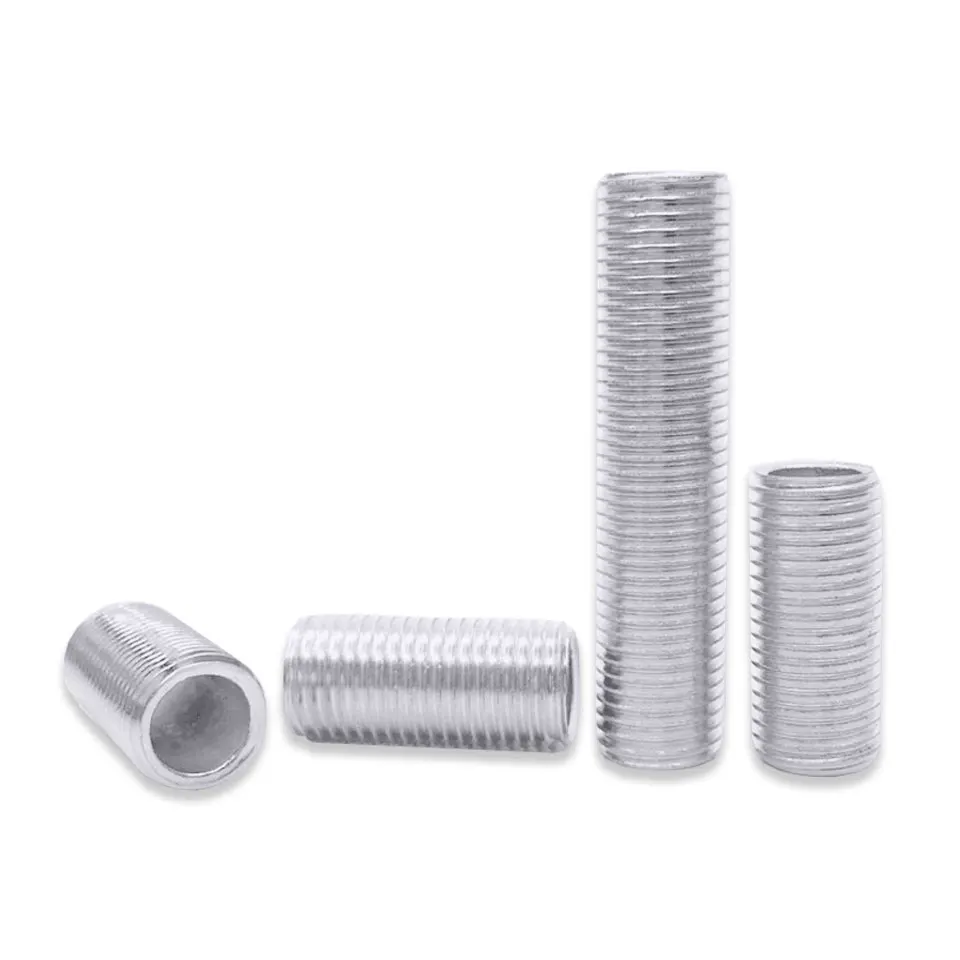 Lamp Screw Bolts 2Pcs M8*1.25mm Full Tooth Tube Lamp Screw Bolts Tooth Tube 8MM Diameter Zinc Alloy Threaded Hollow Lighting Accessories