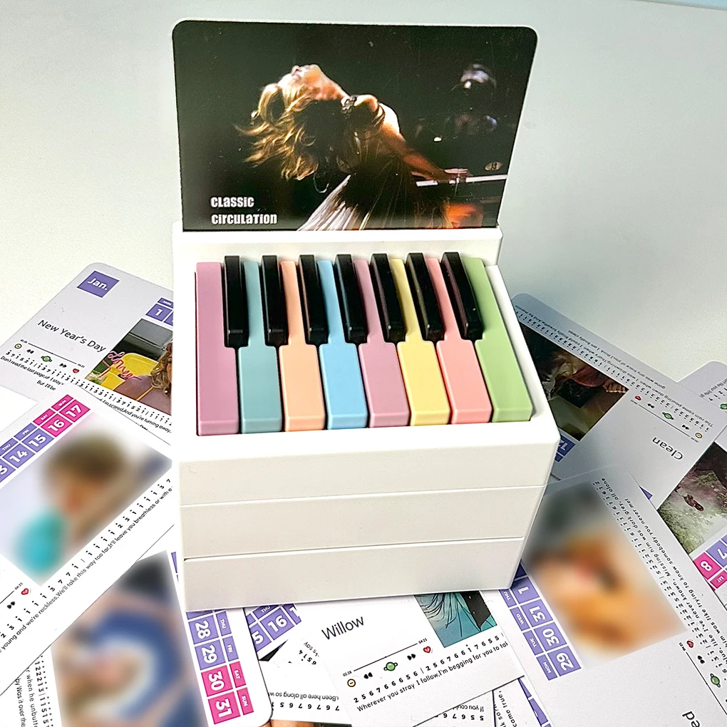 Desktop Mini Piano Calendar Music Sheets Toy Desktop Peripheral Ornaments Piano Desk Calendar Mini Gift for Fans
