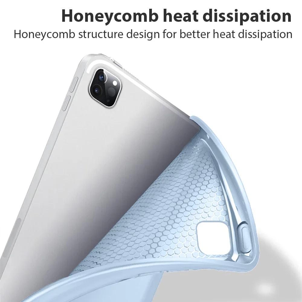 Trifold Stand Soft TPU Tablet Case with Flip Cover
