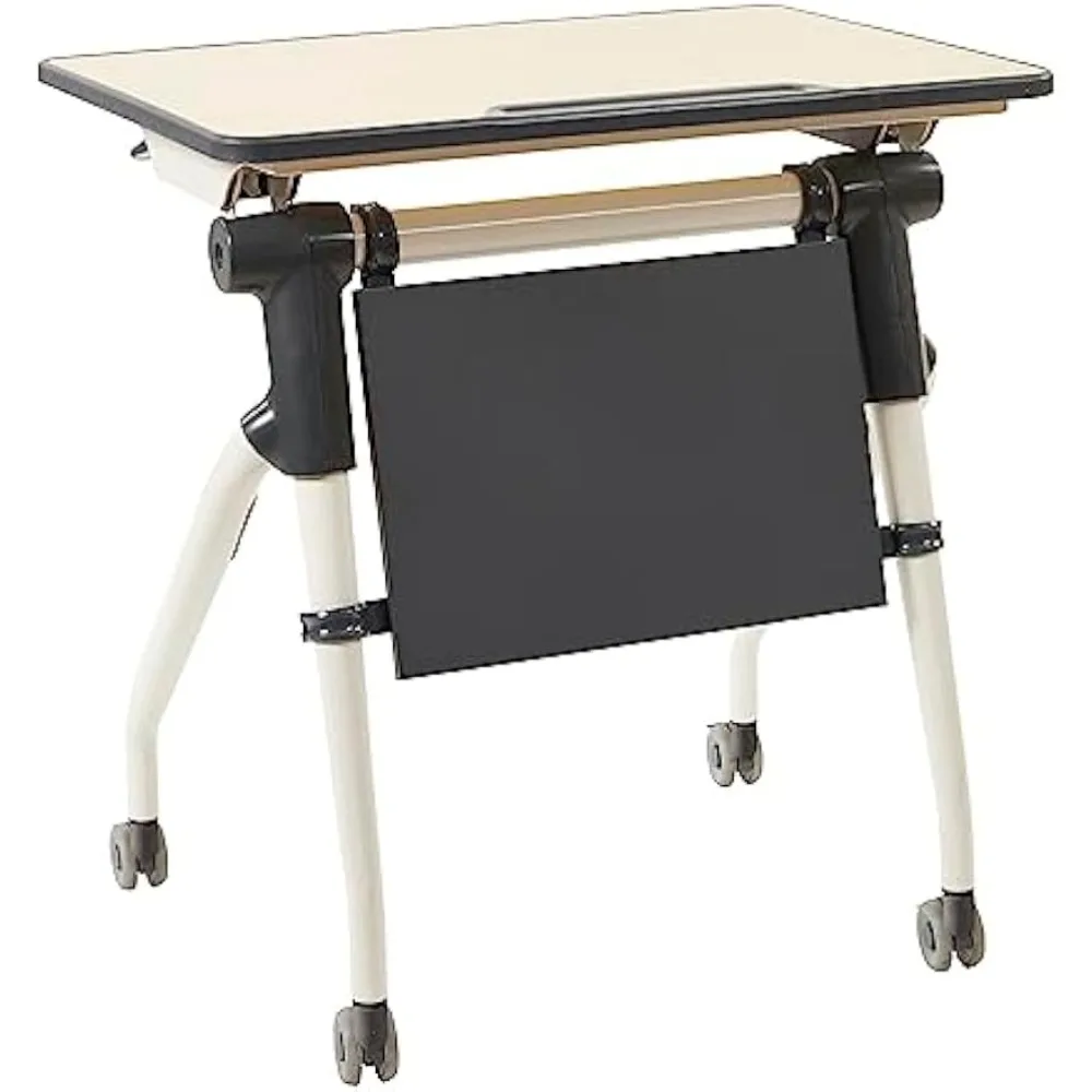 ECR4Kids Nesting Student Desk, Portable Table, Maple/Grey