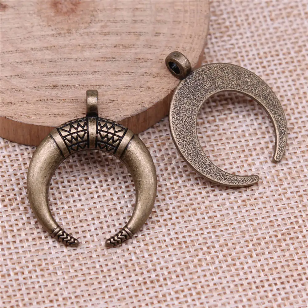 주얼리 제작용 초승달 뿔, 자동차 펜던트, 5 개/로트