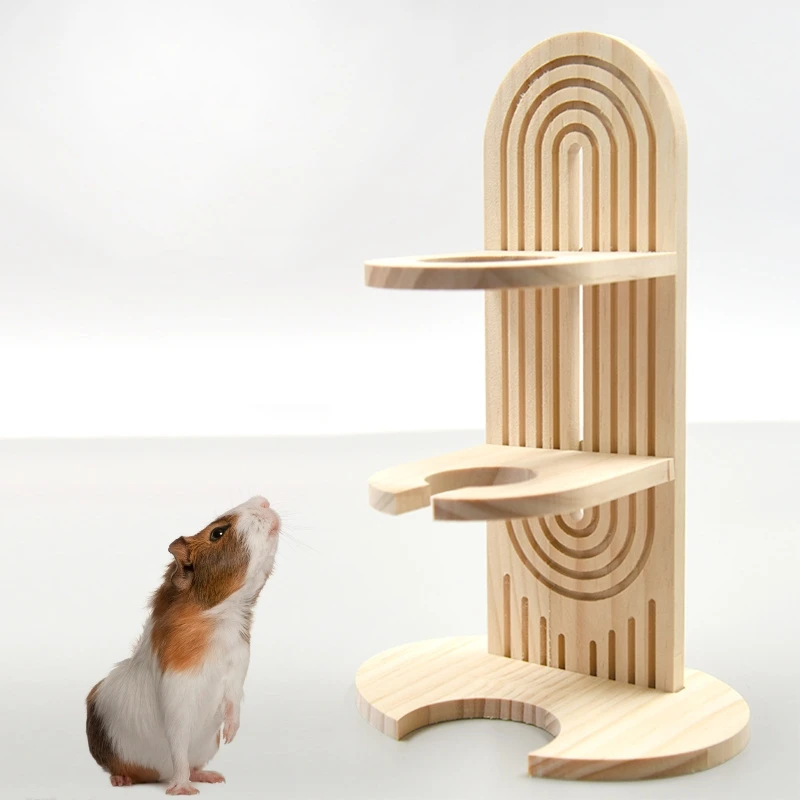 Hamster Water Bottle Wood Stand Holder for Small Sized Pets Rat Hedgehog Auto Dispenser Base Cage Accessories