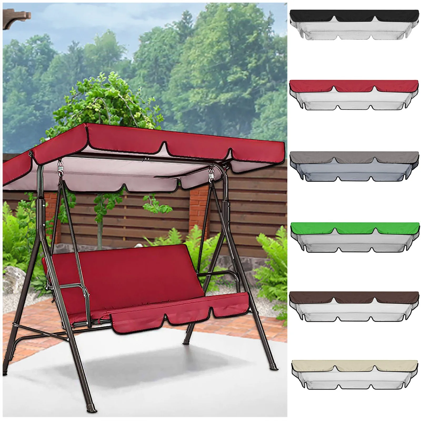 164*114*15cm Garden Swing Shed Cover Folding Awning Outdoor Replacement Cover Canopy Top Waterproof Awning Sunshade Tent Roof