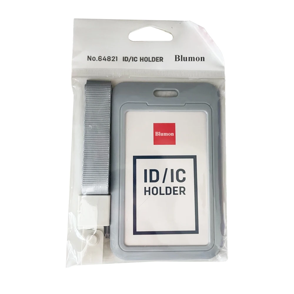 Blumon Name badge holder, Vertical ID Badge Holder with Retractable Round Reel Clips,Sliding Card Protector for Proximity Key Te