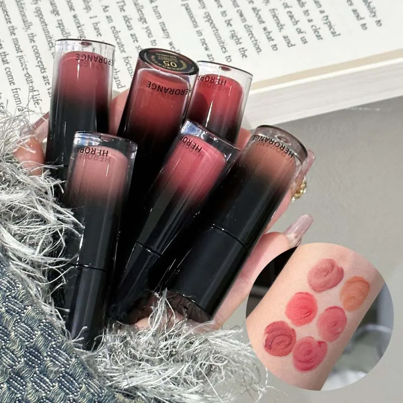 Low Saturation Mirror Water Light Lip Gloss Russet Liquid Lipstick Moisturizing Lip Tint Nature Nude