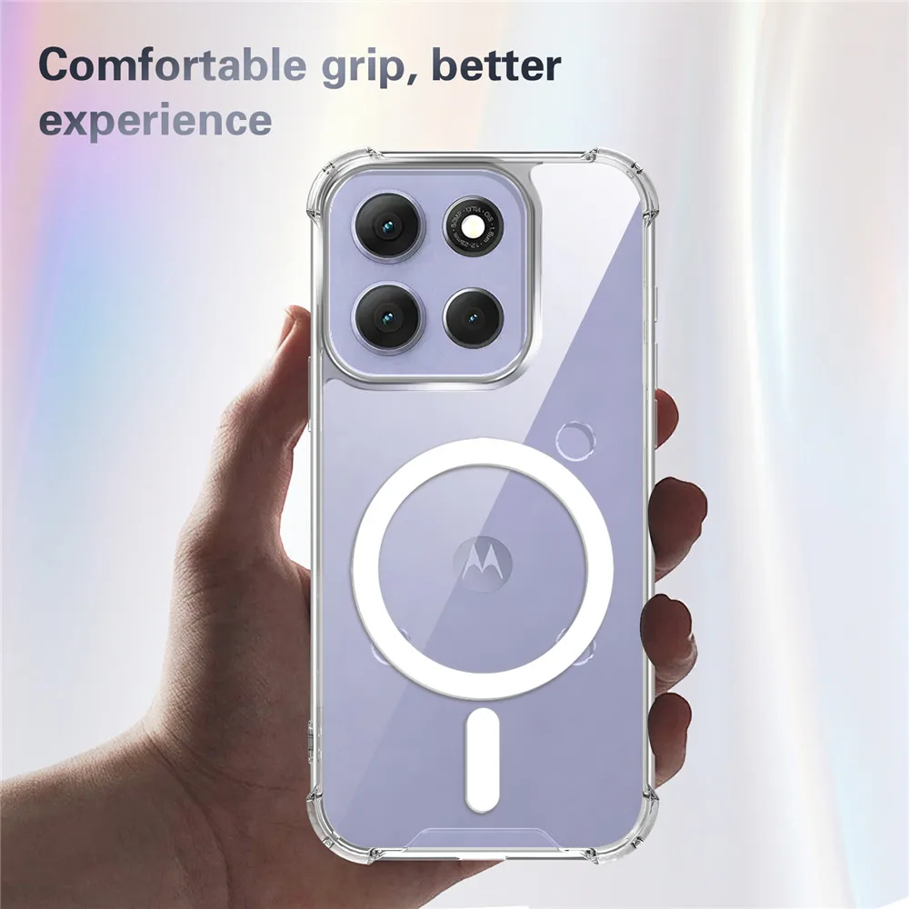 Enhanced Magnetic Phone Case with Four-Corner Anti-Fall Protection and Transparent Design