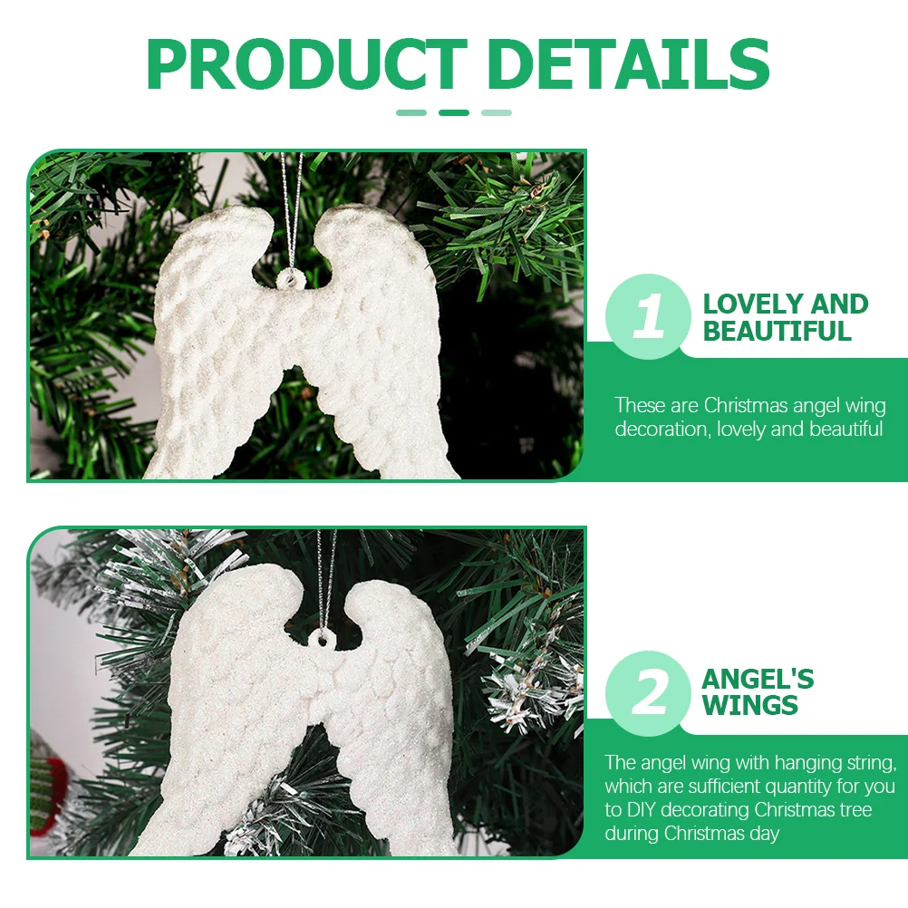 6 Pcs Christmas Ornaments Angel Wing Tree for Foam Baby Shower Thank You Gifts Decor Child Decorations Clearance 6