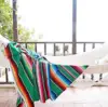 American Mexican Rainbow Striped Blanket, Cotton Party Table Runner, Sofa Cobertor, Hanging Tapestry, Bed, Plane, Tassel, Travel 4