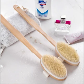 1/2Pc Wooden Detachable Long Handle Shower Body Brush Bathing Massage Back Body Exfoliating Brush Bathroom Wash Brush Bath Tools 1