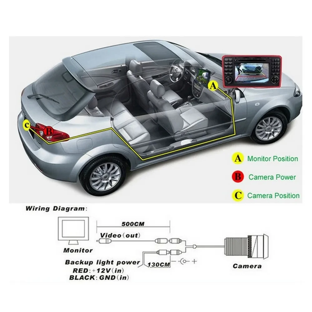 Specchietto retrovisore per auto da 4,3 pollici Video HD Monitor di parcheggio automatico Visione notturna Telecamera per retromarcia TFT LCD Priorità di retromarcia - Image 4