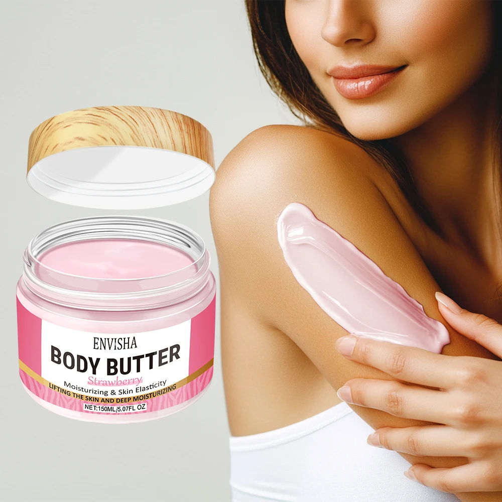 Skin Care Strawberry Face Body Butter Lotion Cream Whitening Deeply Moisturizing Brightening Remove Melanin Elasticity Lifting 4