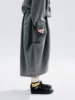 imakokoni Autumn 2023 new original design Air layer pinched grey skirt loose 234284 4