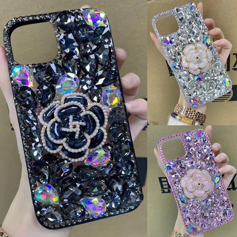 

Luxury Bling Rhinestone Diamond Flowers Case For Iphone 15 Plus 14 13Pro 12 Mini 11 Pro MAX X XSMAX XR 7 8PLUS Glitter Cover