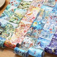 80mm*2m Washi Paper Tapes Four Seasons Scenery Junk Journal Adhesiva Scrapbooking Diary Collage Decoration Stickers Stationery 1