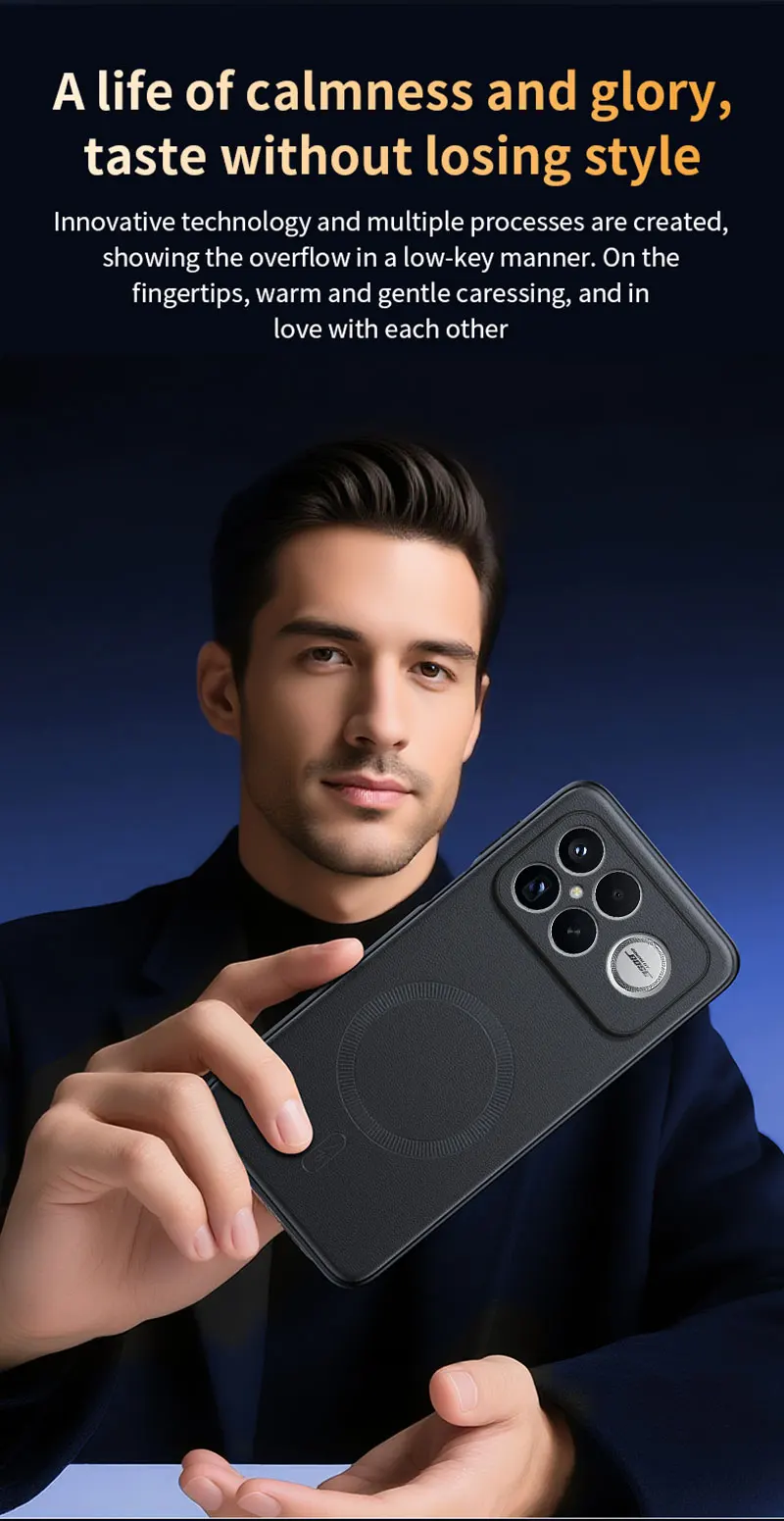 Für Redmi K90 Pro Max Fall Magnetische Leder Schild Abdeckung Für Redmi K90 Pro Max Anti-Fingerprint Nicht-Slip PC + TPU – Detail 12