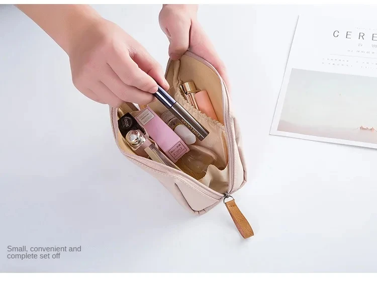 2024 neue Frauen Kosmetik Tasche Einfarbig Koreanischen Stil Make-Up Tasche Tasche Kulturbeutel Wasserdicht Make-Up Organizer Fall Luxus Tasche – Detail 5