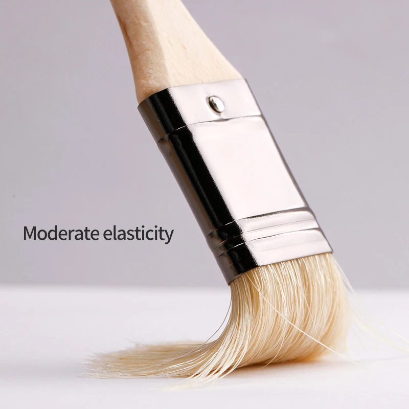 1Pc Wooden Handle Paint Brush  Acrylic Watercolor Gouache Wall Oil Drawing Artist Student Painting Art Supplies 4