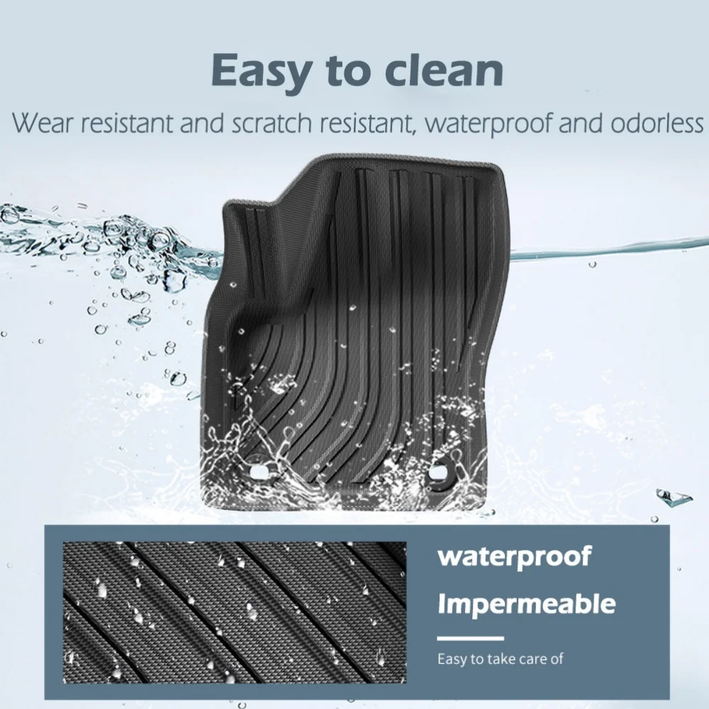 Floor Mats All Weather Floor Liner 3D TPO 1st & 2nd Row Mat Liners Accessories For Toyota C-HR