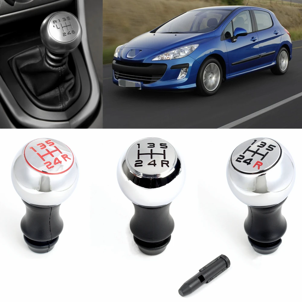 

Matte Chrome Car Gear Shift Knob Lever Shift Hand Stick For Peugeot 106 206 306 406 107 207 307 407 301 308 2008 3008 C2 C3 C4