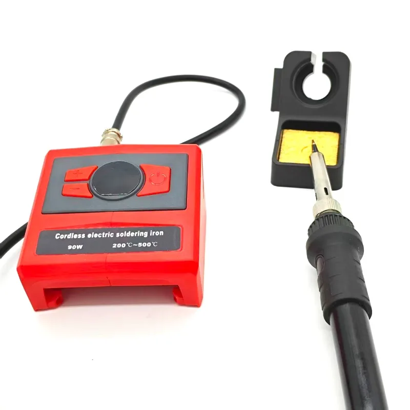Station de soudage sans fil 90W avec batterie Li-ion 18V insérée, compatible Bosch Makita Milwaukee.