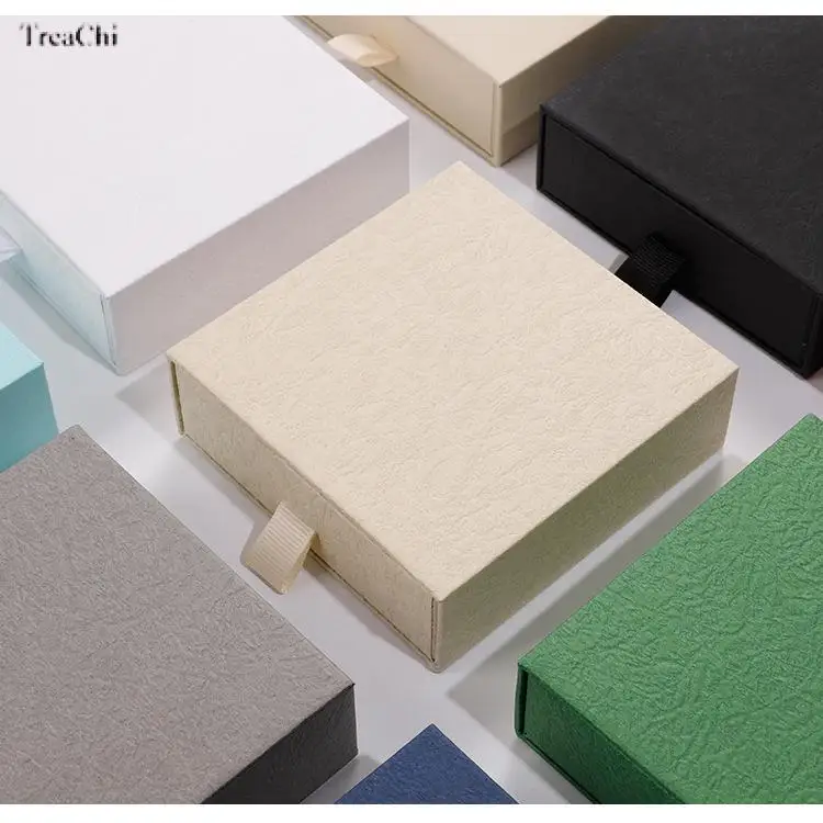 Colorful Jewelry Packaging Box Small Cardboard Drawer Gift Box for Jewelry Ring Necklace Holder Earring Bracelet Storage Case