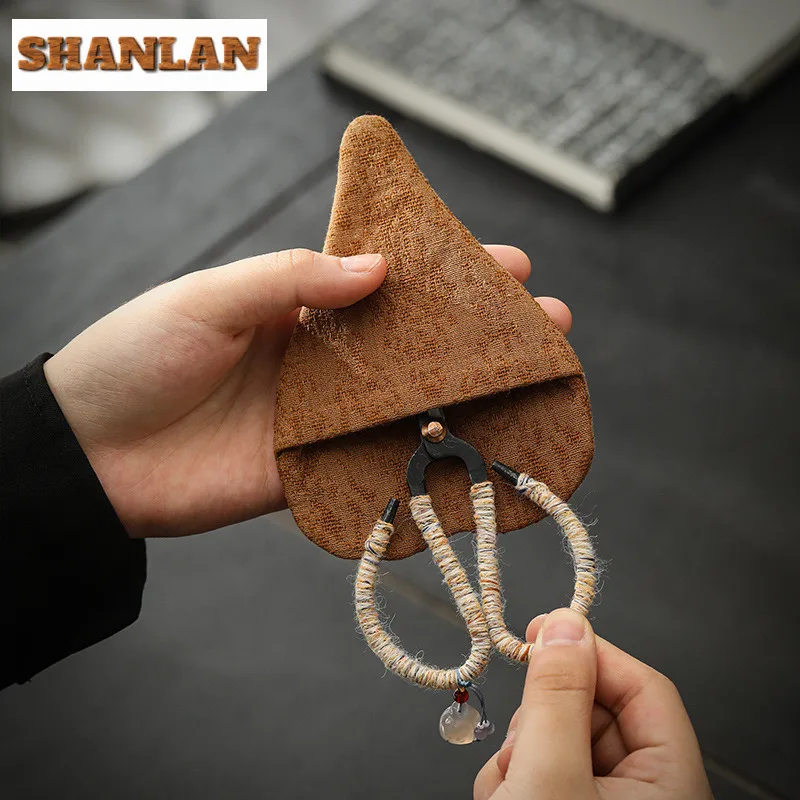 Handmade Woven Rope Vintage Plum Cut Stainless Steel Cut Window Yarn Tailor Cross Stitch Tea Bag Tea Ceremony Accessories